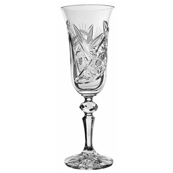 Liliom * Lead crystal Champagne glass for weddings 150 ml (LGyű11620)
