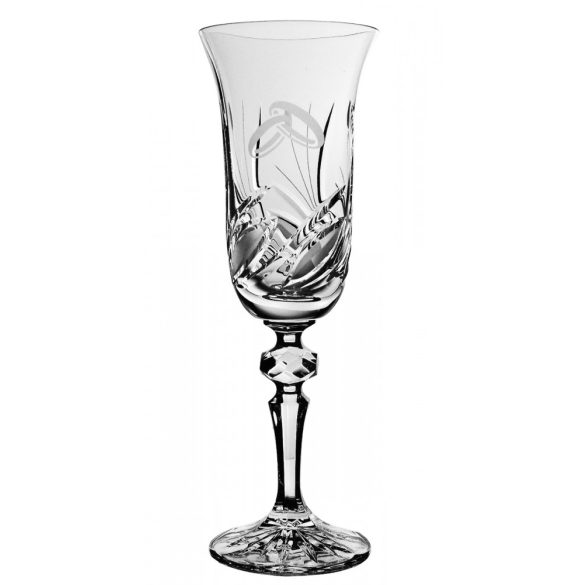 Viola * Lead crystal Champagne flute for wedding 150 ml (LGyű11920)