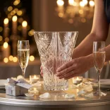 Victoria * Lead crystal Love vase 22 cm (Dupla16114)