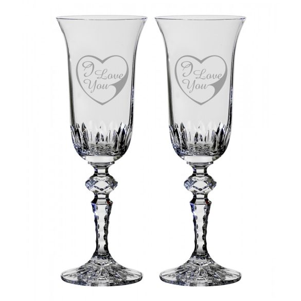 Other Goods * Lead crystal Romantic champagne glass set of 2 (16431)