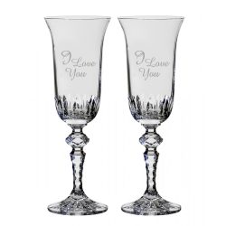   Other Goods * Lead crystal Romantic champagne glass set of 2 (16433)