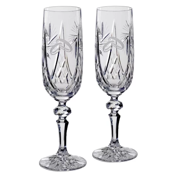 Victoria * Crystal Crystal champagne set for wedding (2 pcs) (MGyű17198)
