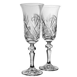   Laura * Crystal Crystal Champagne flute set for wedding (2 pcs) (LGyű17398)