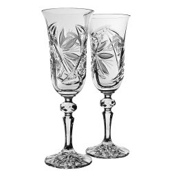   Liliom * Crystal Crystal Champagne flute set for wedding (2 pcs) (LGyű17698)