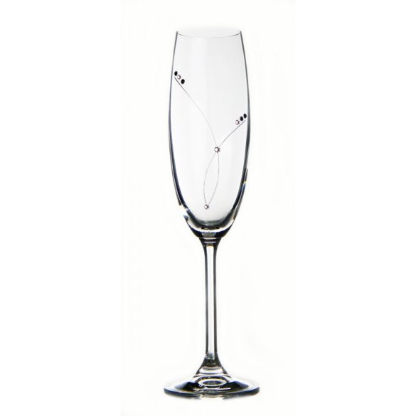 Pearl * Crystal Champagne flute glass 220 ml (GasGD17857)
