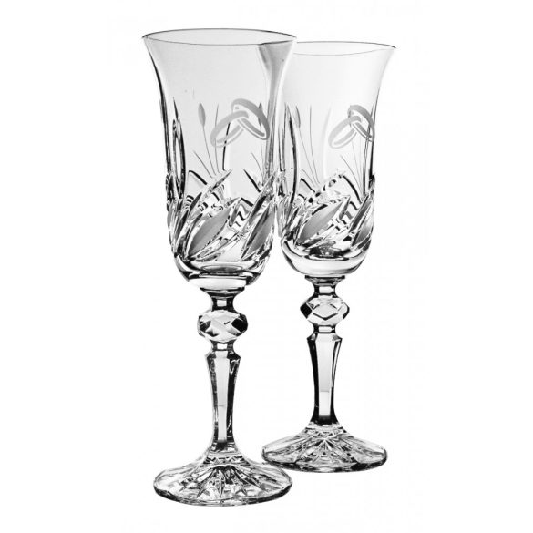 Viola * Crystal Champagne flute set of 2 for weddings (17998)