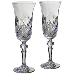   Fire * Crystal Crystal Champagne flute set for wedding (2 pcs) (LGyű18698)