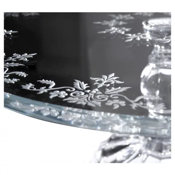 Small Flowers * Crystal Cake stand with foot 30 cm (19603)