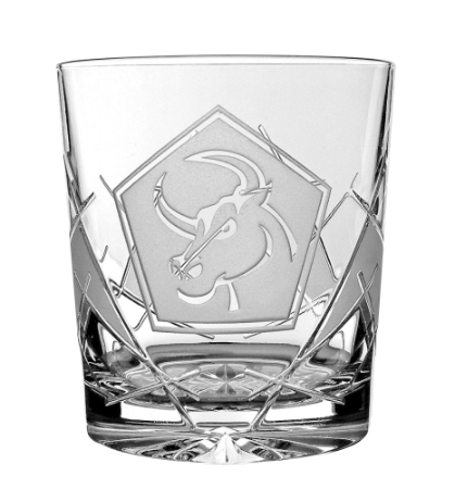 Crystal zodiac whiskey glass