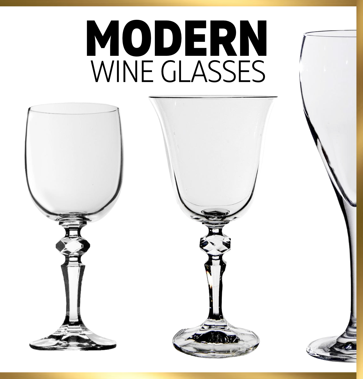 Modern crystal wine glasses
