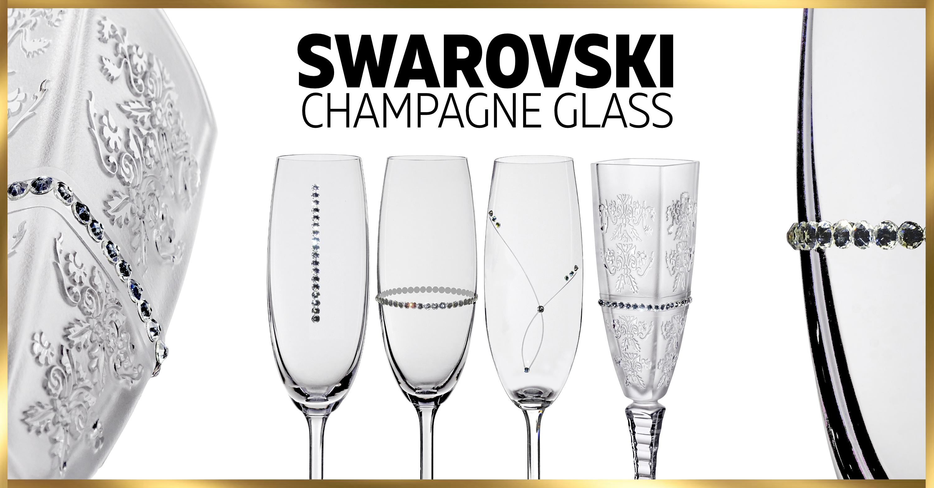 Swarovski crystal champagne glass