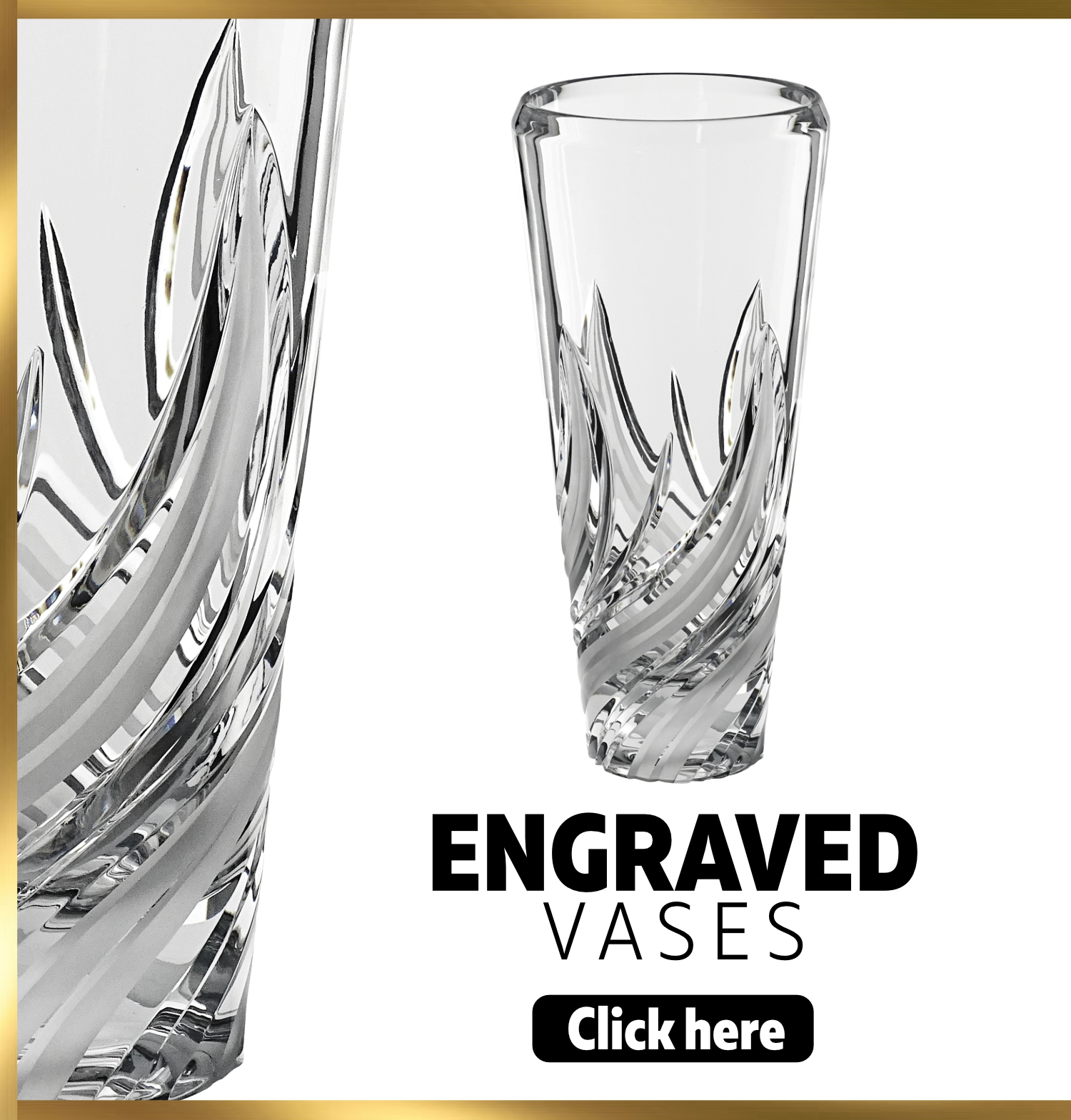 Cut crystal vase