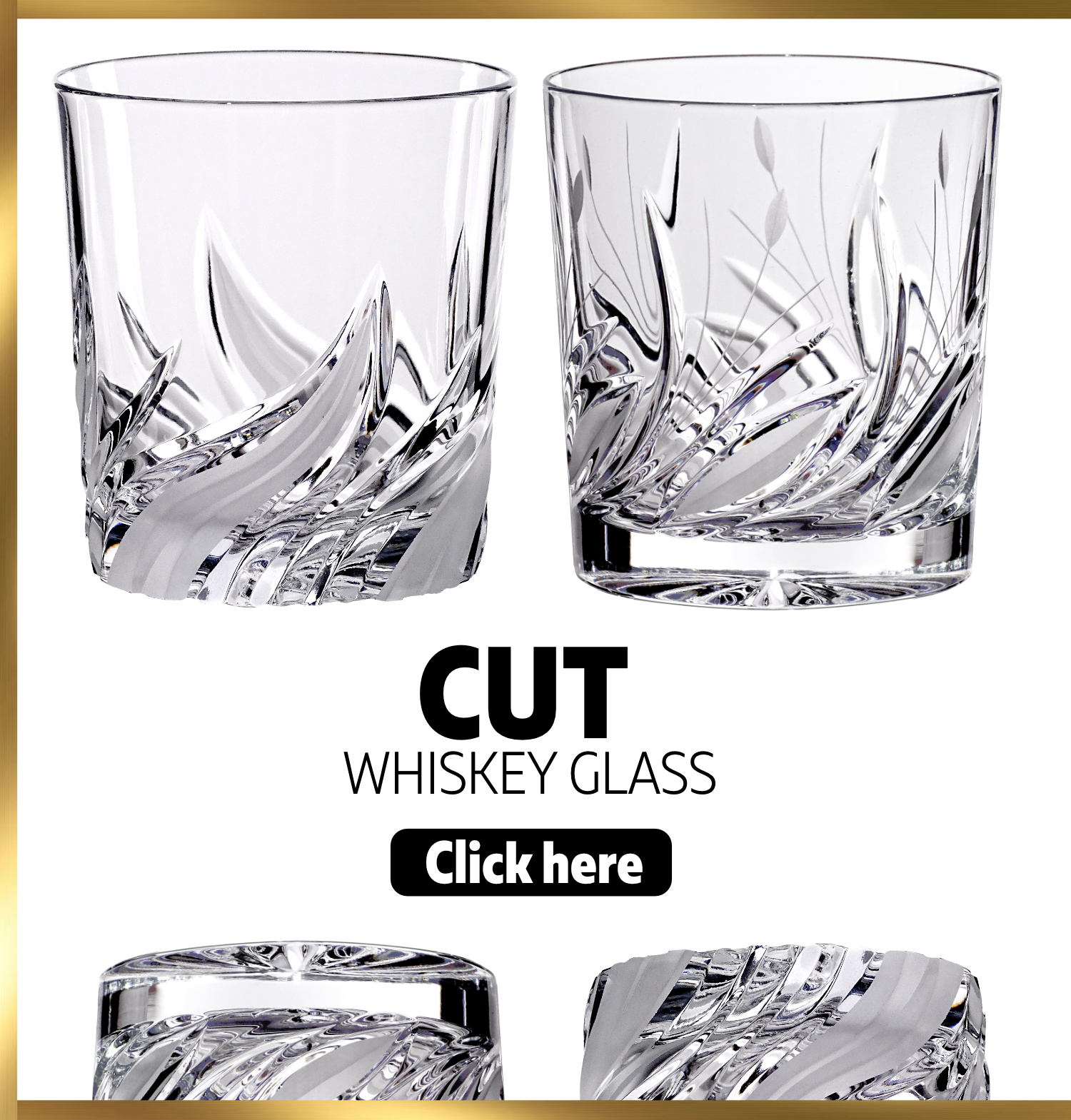 Cut crystal whisky glasses